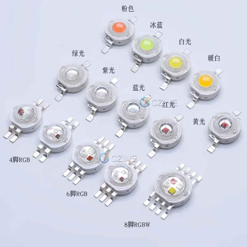 Czinelight Высокое качество 1 Вт 3 Высокая мощность Led 2pin 4pin 6pin Rgb красный синий белый желтый