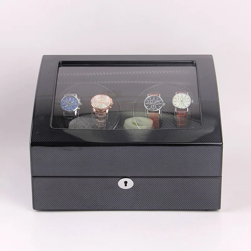 
Luxury carbon fiber watch winder for 4+6 watches storage in stock motor box 