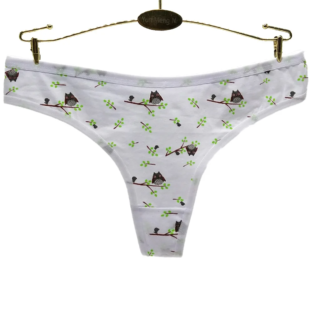 Foreign trade export South American ladies thong Cotton printed female T pants cotton stock spot underwear