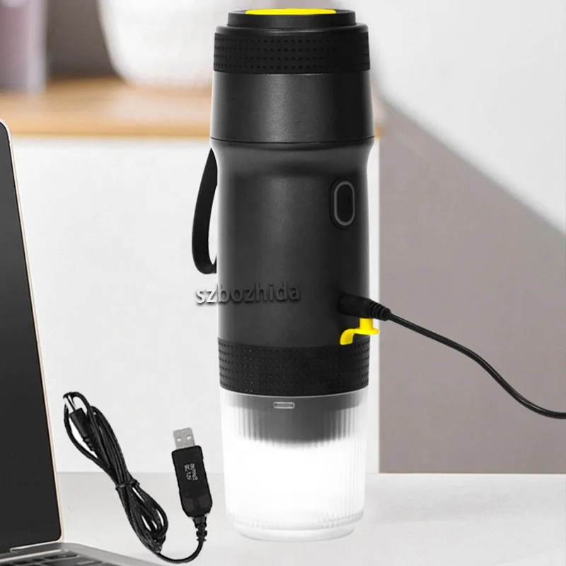 Latest Trendy Portable Espresso Machine Self-Heating American Coffee Latte Maker Compatible Coffee Powder Household Outdoor