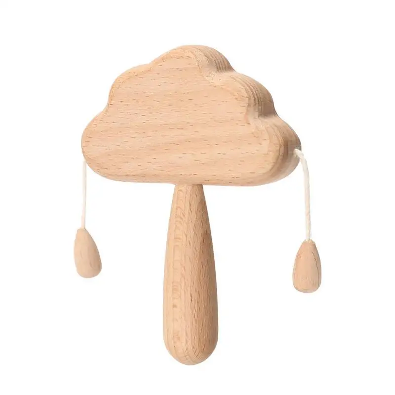 Rattle Toys Solid Wood Blank Beech Cloud Shape Chewable Wooden Rattles Creative Bewborn Baby Gifts For Child