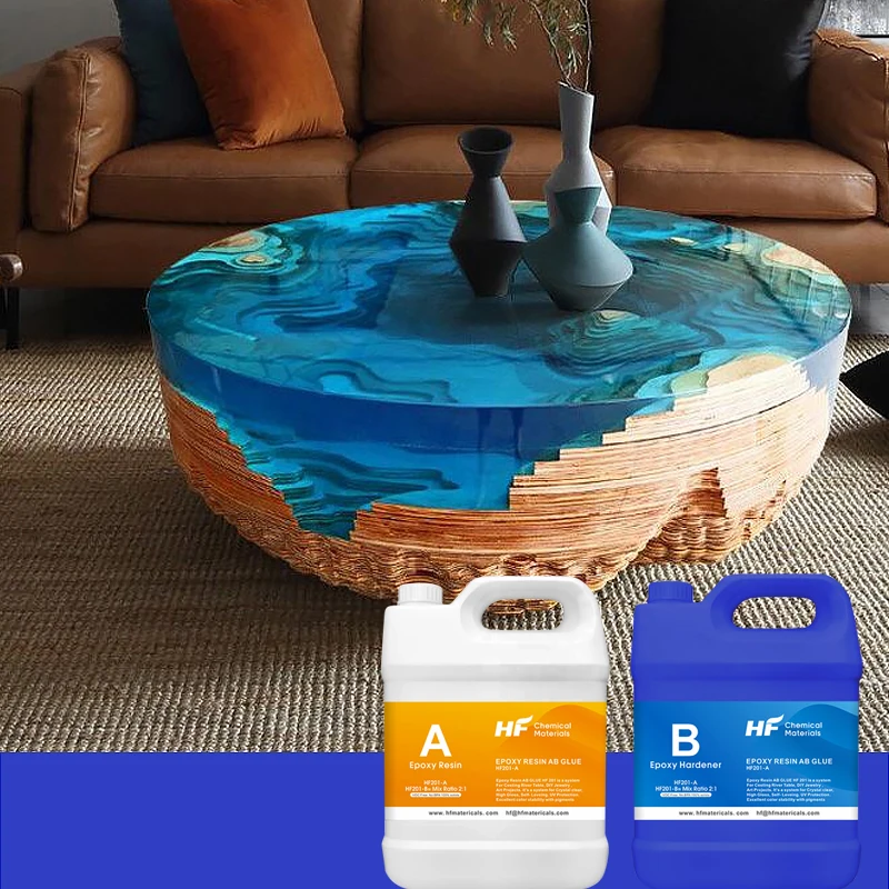 HF202-B Wholesale Best Price Clear Wood Epoxy Resin And Hardener Table Top