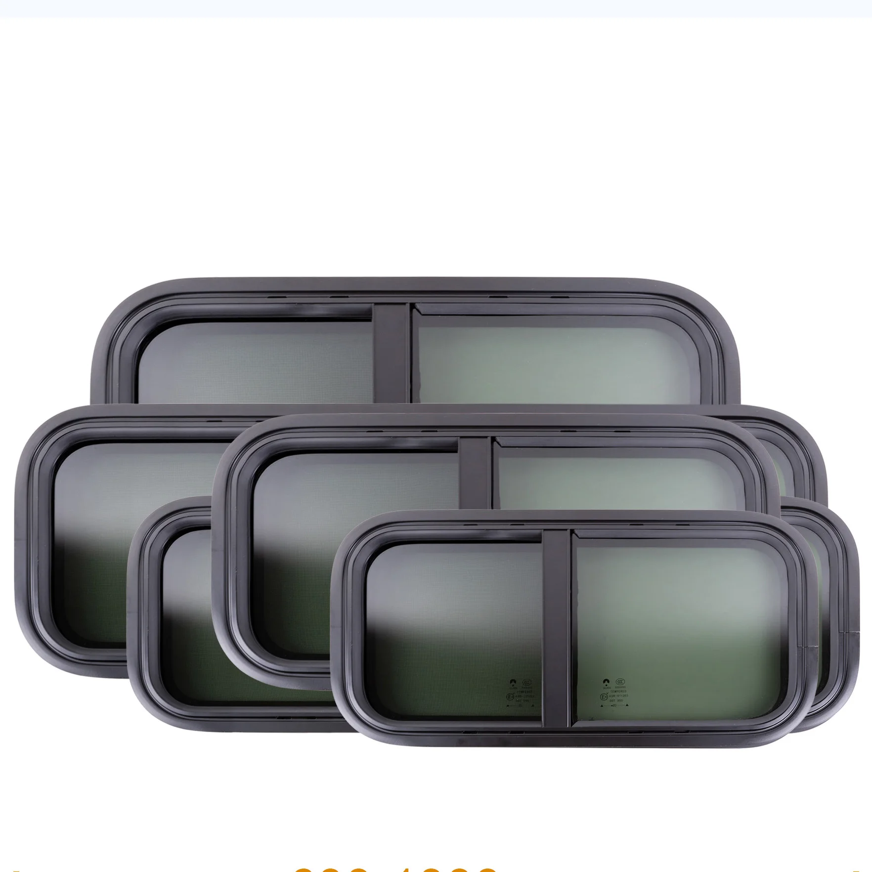 Automotive Parts & Accessories RV Aluminum Toughen Glass Sliding Window With Seal  Manufacturers For Caravan Size Optional