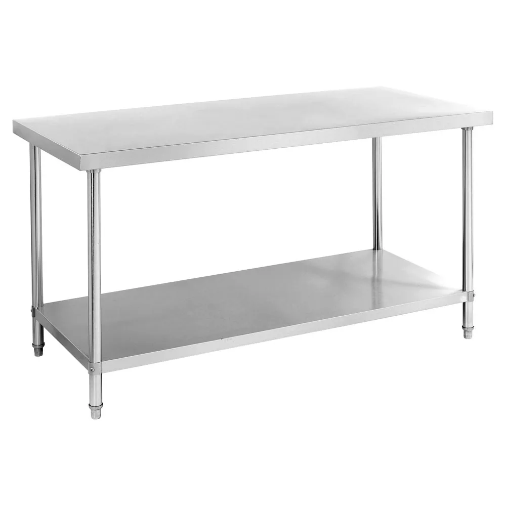 Commercial stainless steel Double tiers work table Kitchen Work Table Table With Undershelf