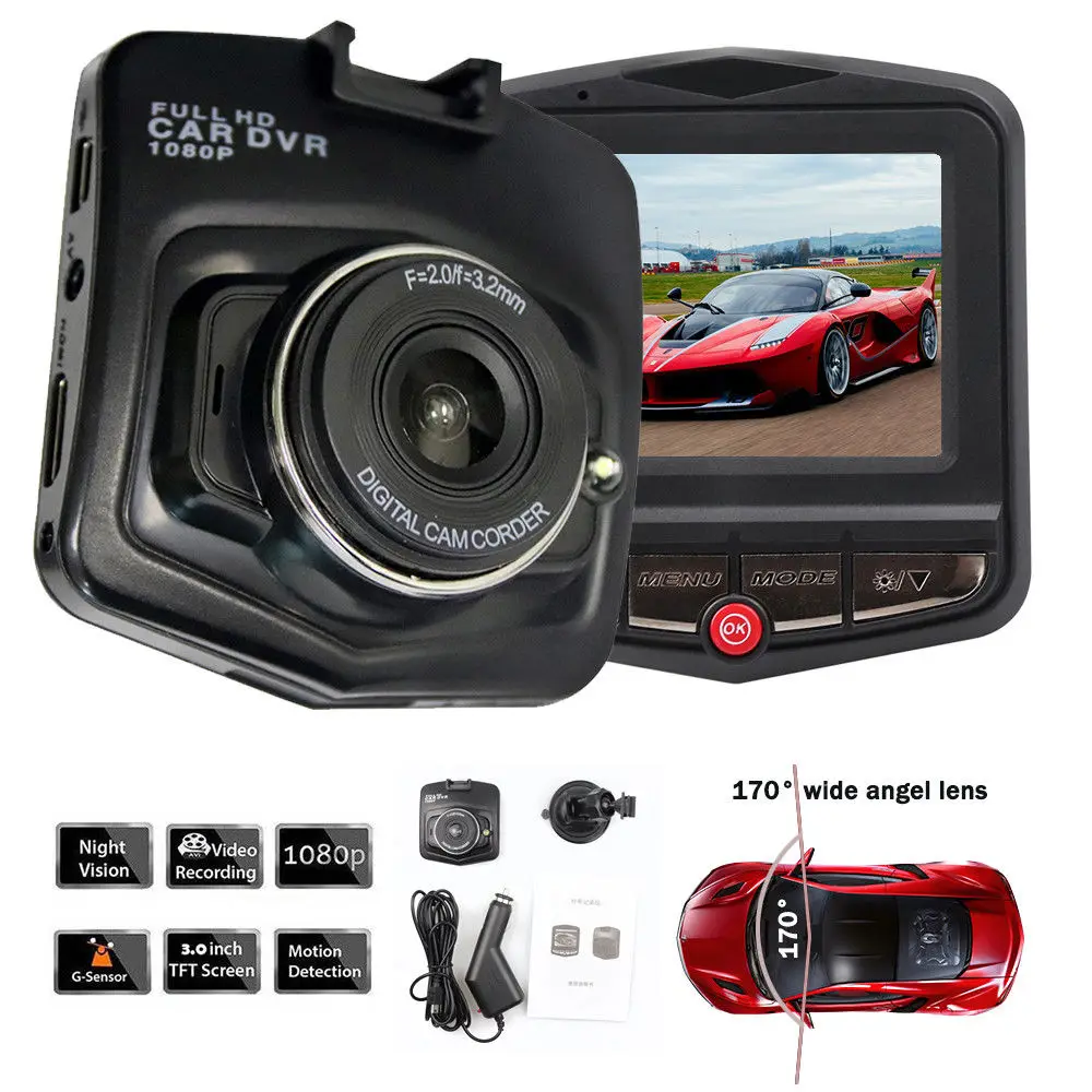 Vidhon HD resolution GT300 1080p dash camera video recorder for car audio dash am CMOS light sensor