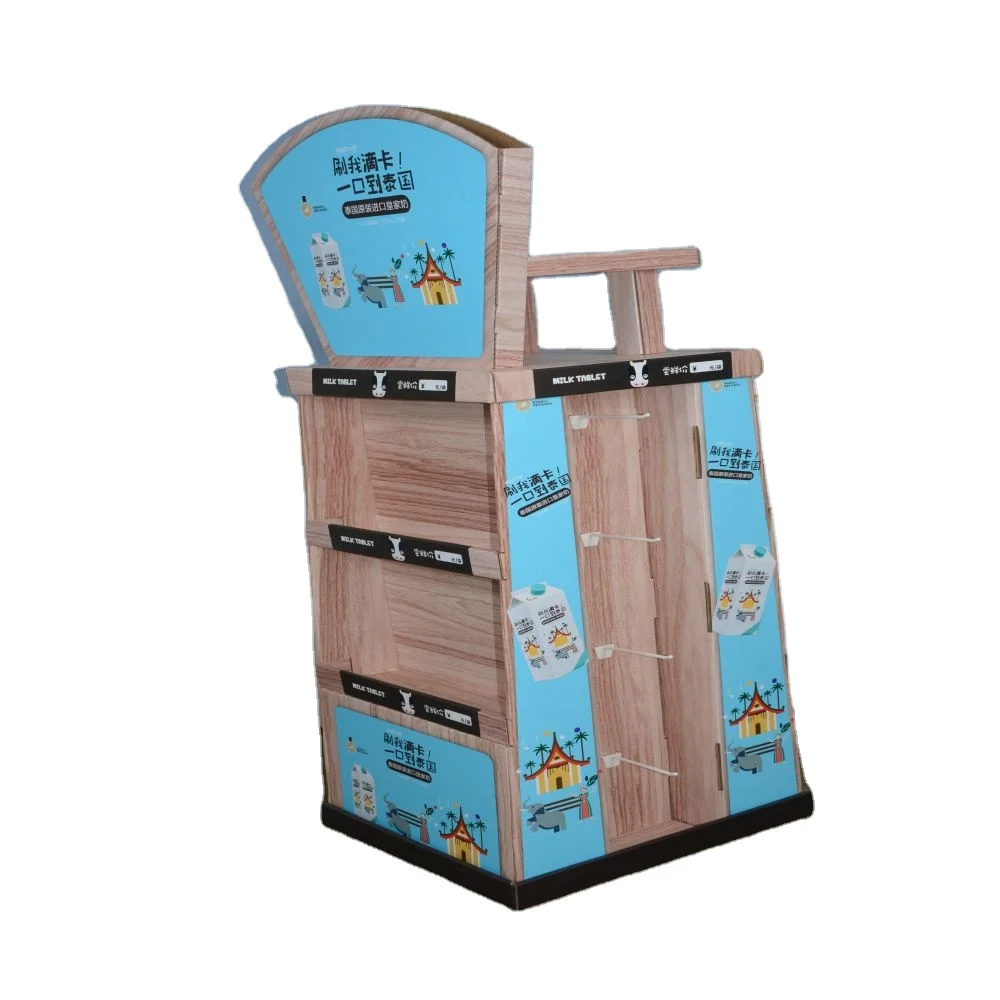 4 Side Retail Store Product Display Unit Stands Corrugated Cardboard Candy Food Beverages Cardboard Display Rack