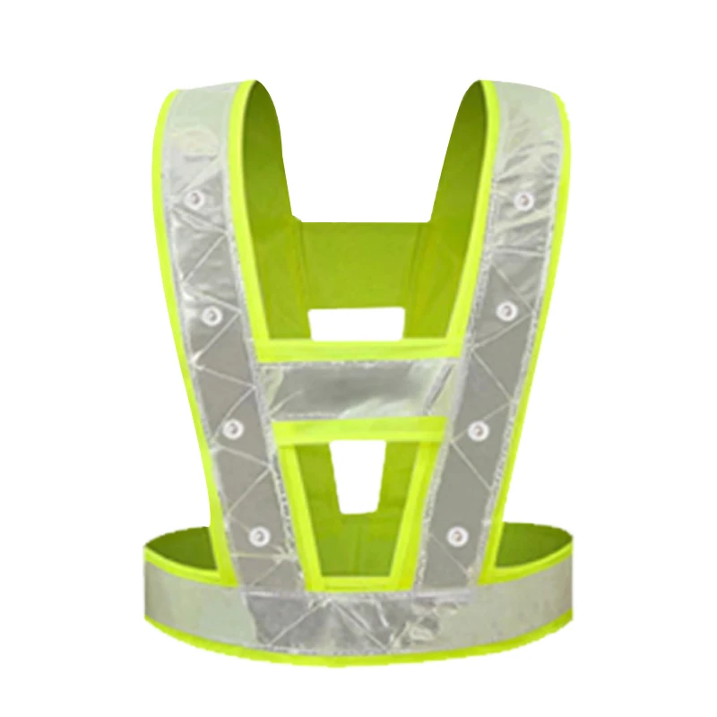 V Shape LED Battery Reflective Belt Cycling Vest Safety Vest High visibility for Traffic Runner Uber Driver