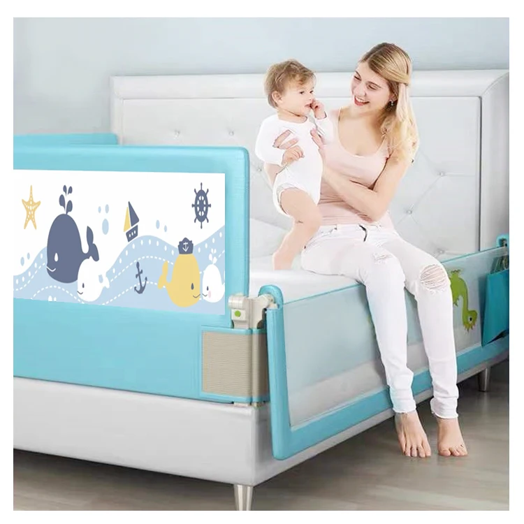 Double Safety Bedrail for Long Fits Twin Full Queen Beds and Accommodates Thick Mattresses and Platform Beds