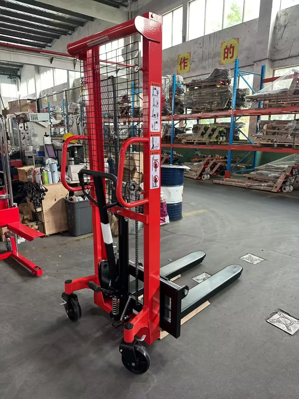 Economic Hand Stacker Factory Manual Forklift Adjustable Height 1 T 1.6m