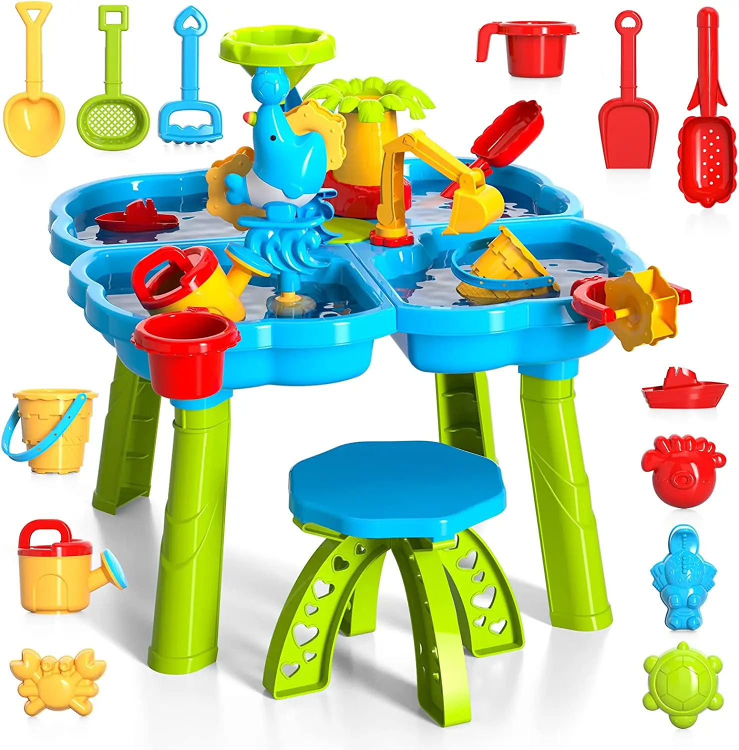 4 in 1 Sand and Water Play Table Beach Toy for Kids Play Table Sand Water Toy for Outdoor Kids Sand Water Table Toys