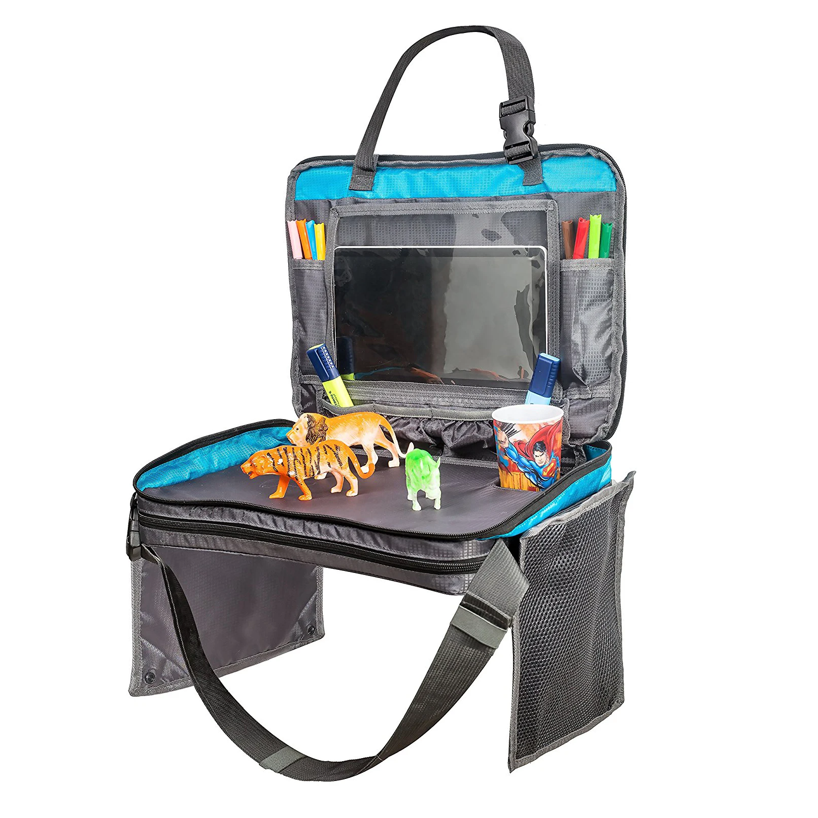 Factory Custom Kids Travel Tray for Toddler Car Seat, Upgraded Kids Tray Organizer Snack Play Activity Lap Tray