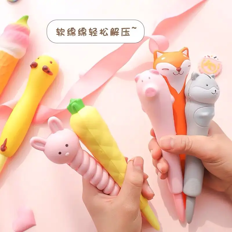 Creative soft cute cat decompression breathable gel pen student pinch pen decompression pen student supplies 0.5mm