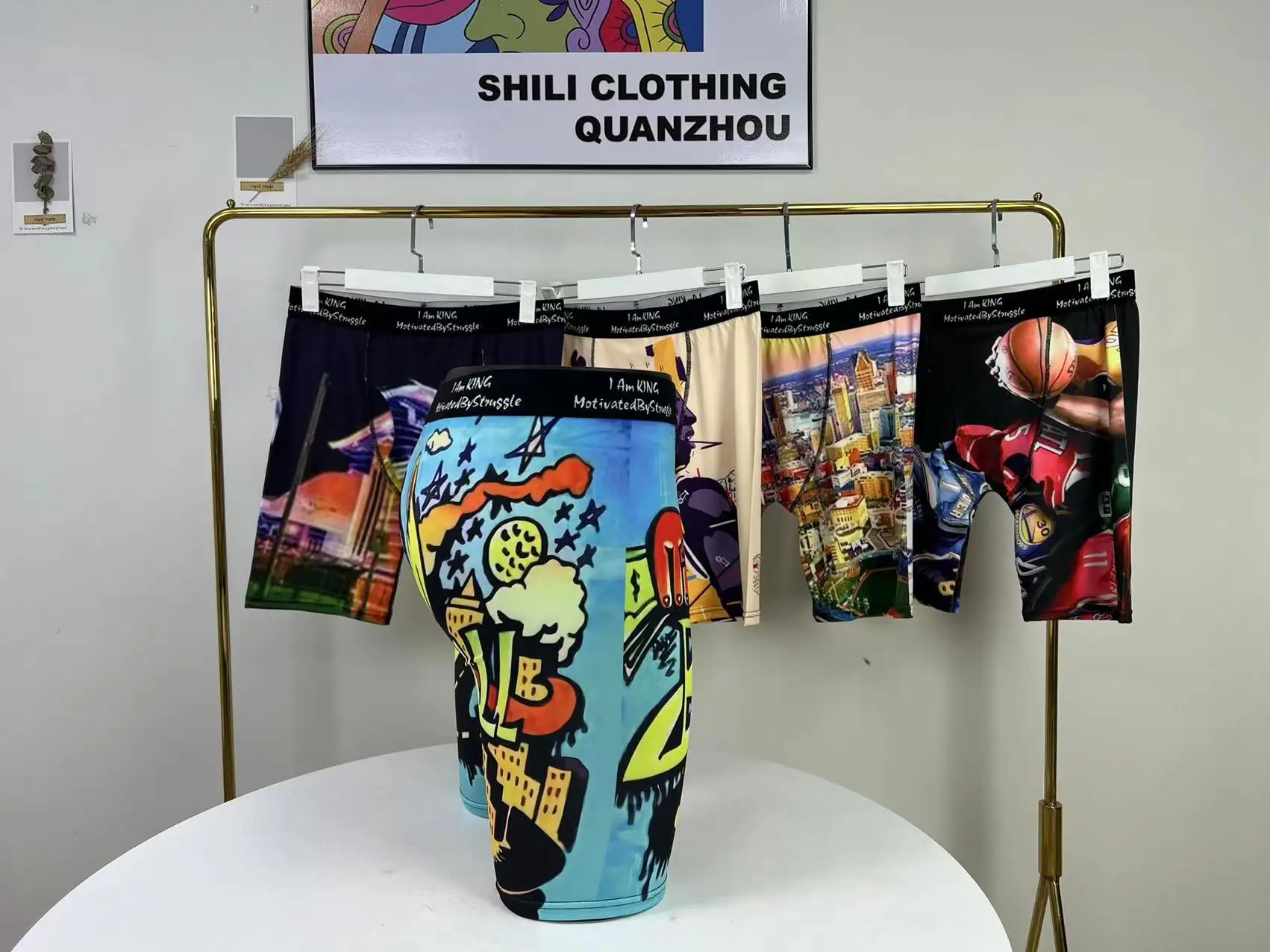 Custom Logo 92%viscose Shorts Sexy Man Printed Boxershort Mens Underwear With Pouch