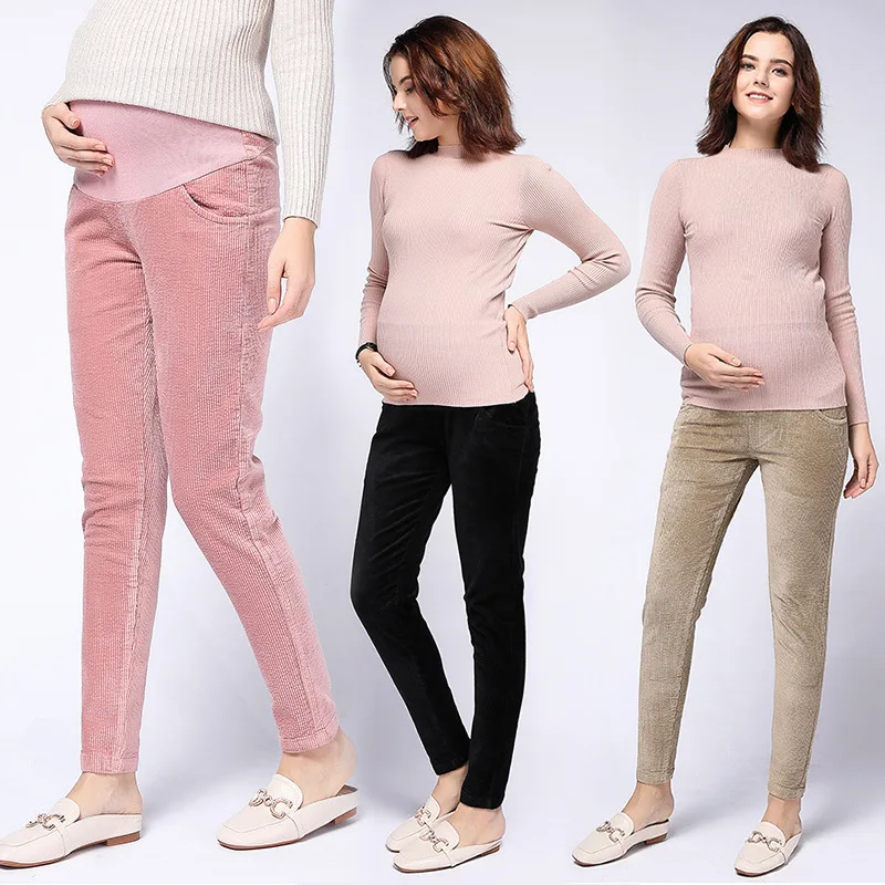 
 GAO Spring and Autumn Maternity Trousers Stretch Slim Feet Trousers Fashion Thick Pants for Women  