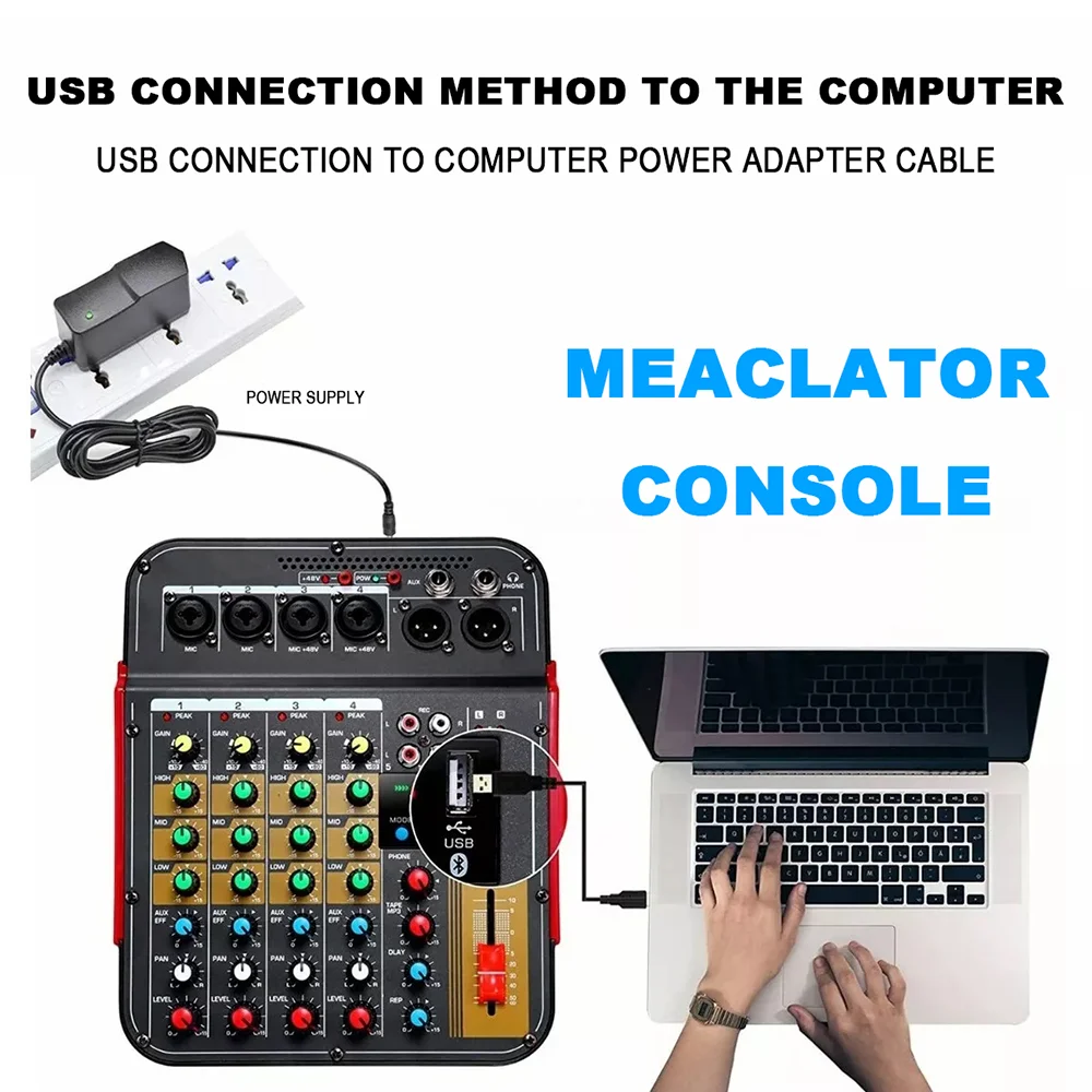 MG-06CX Dual Channel 48V Music Professional Recording Mixer Console Audio Suitable for Concerts etc