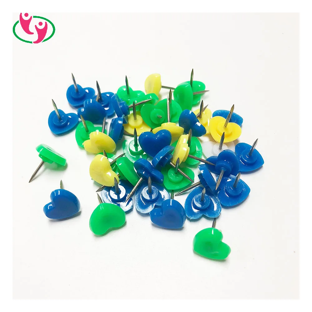 
Wholesale Custom Novelty Colorful Plastic Heart Shaped Map Push Pins 
