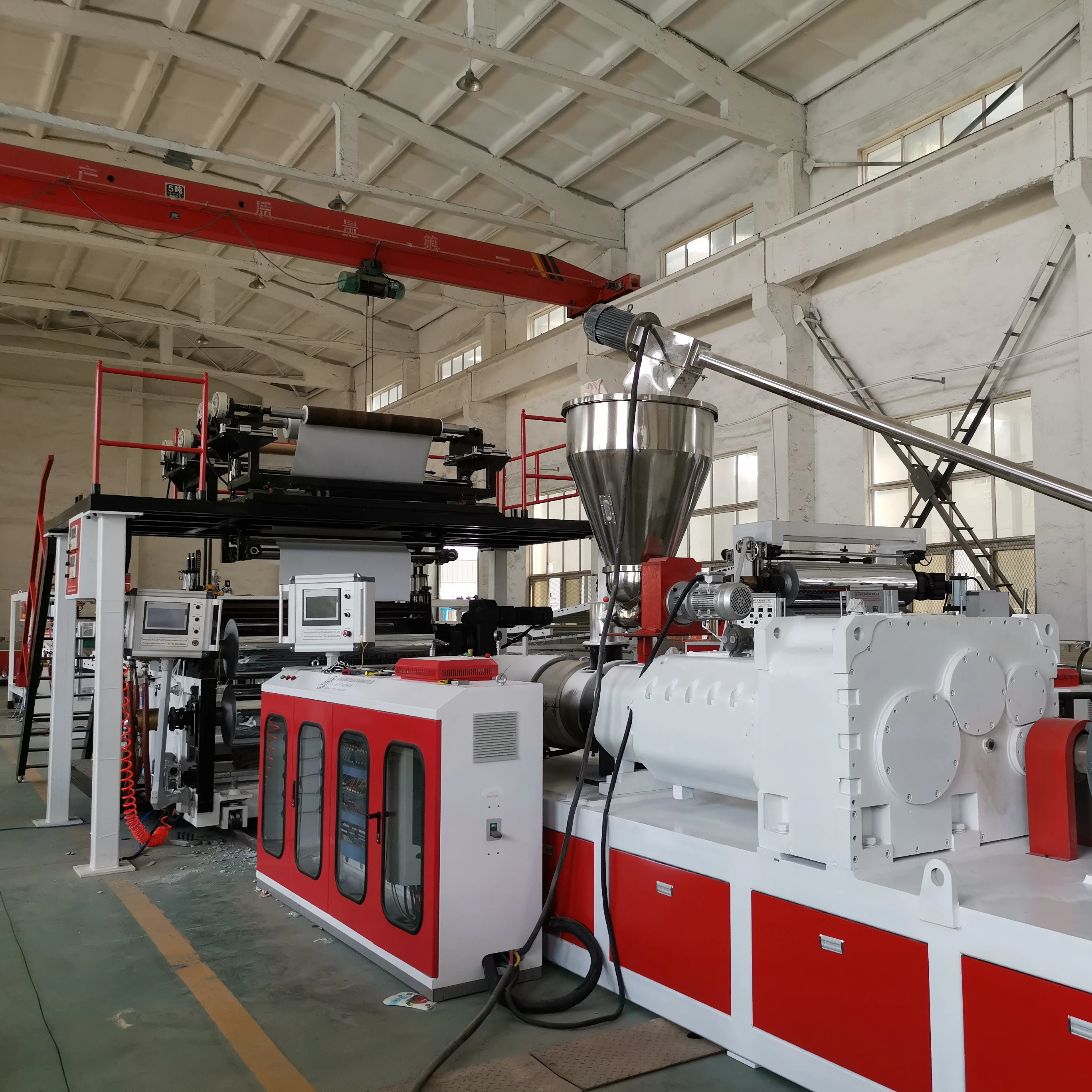 PVC luxury vinyl floor tile production machine, stone plastic composite flooring making machine