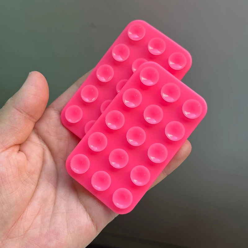 Both Side 15 Silicone Suction Pads Cell Phone Holder Anti Slip Silicone Adhesive Mobile Back Suction Holder