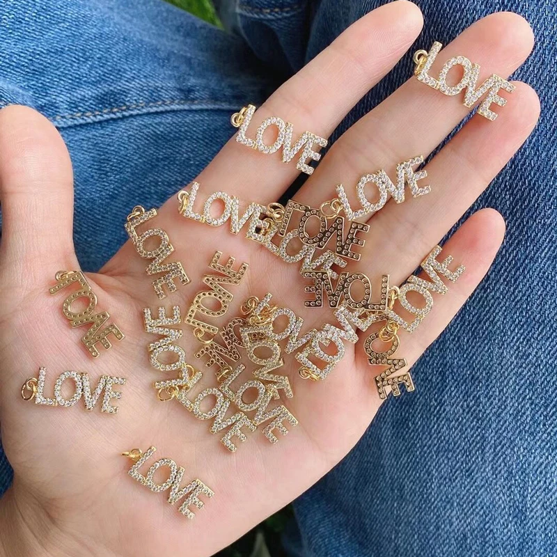 2021 High quality Simple fashion letter necklace women accessories with micro zircon jewelry love for