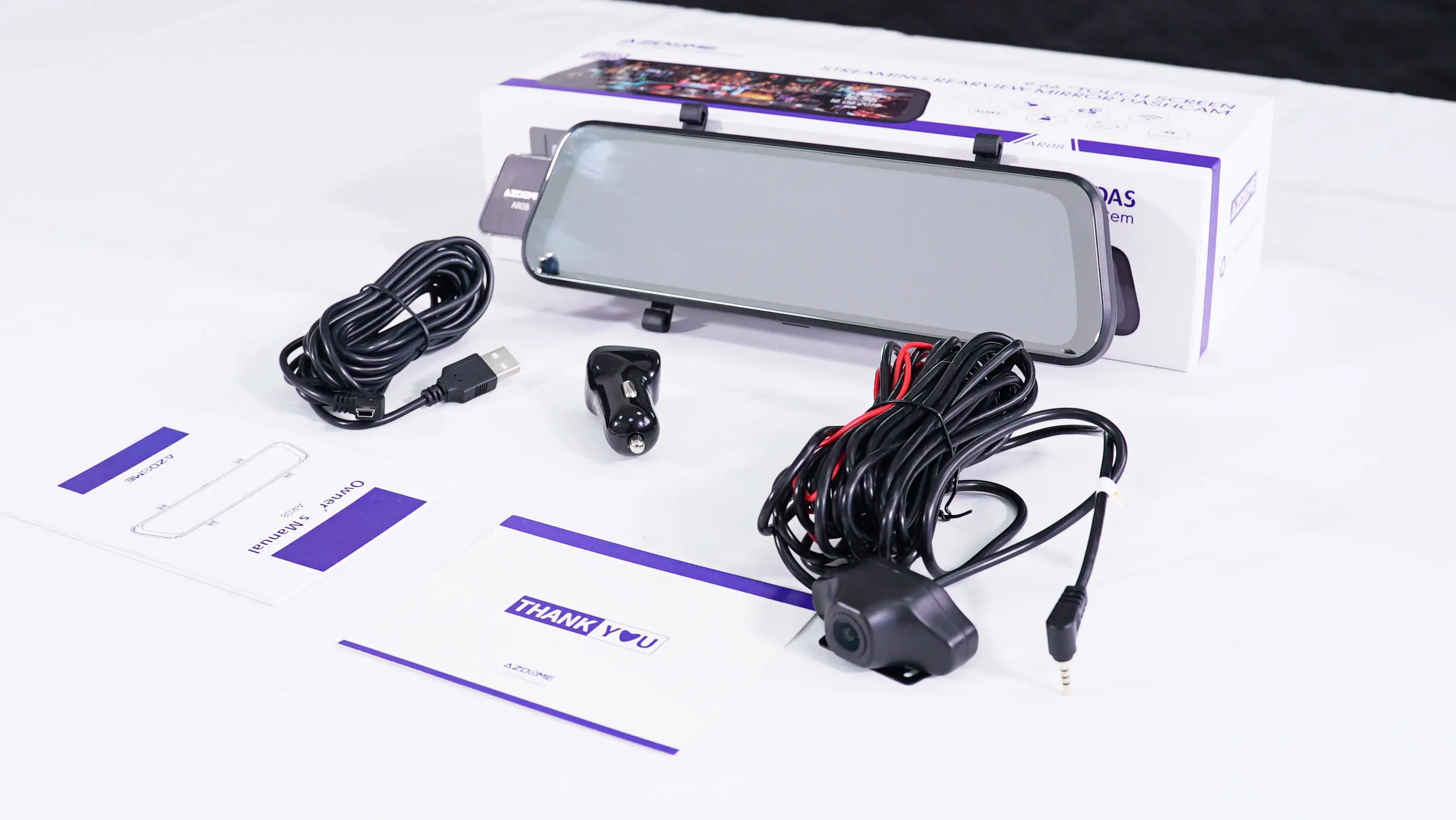 AZDOME AR08 черная коробка для автомобиля видеорегистратор 2 5D изогнутое зеркало Автомобильный камера заднего вида горячая Распродажа оптовая продажа 10 дюймов