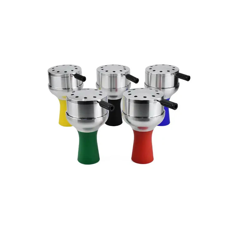 Wholesale set fancy hookah Shisha  new design novel silicone hookah  bowl metal bowl with holder silicon rubber bowl