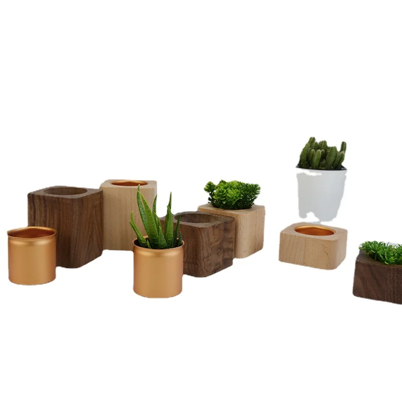 custom wooden pot for home and garden pine flower pot