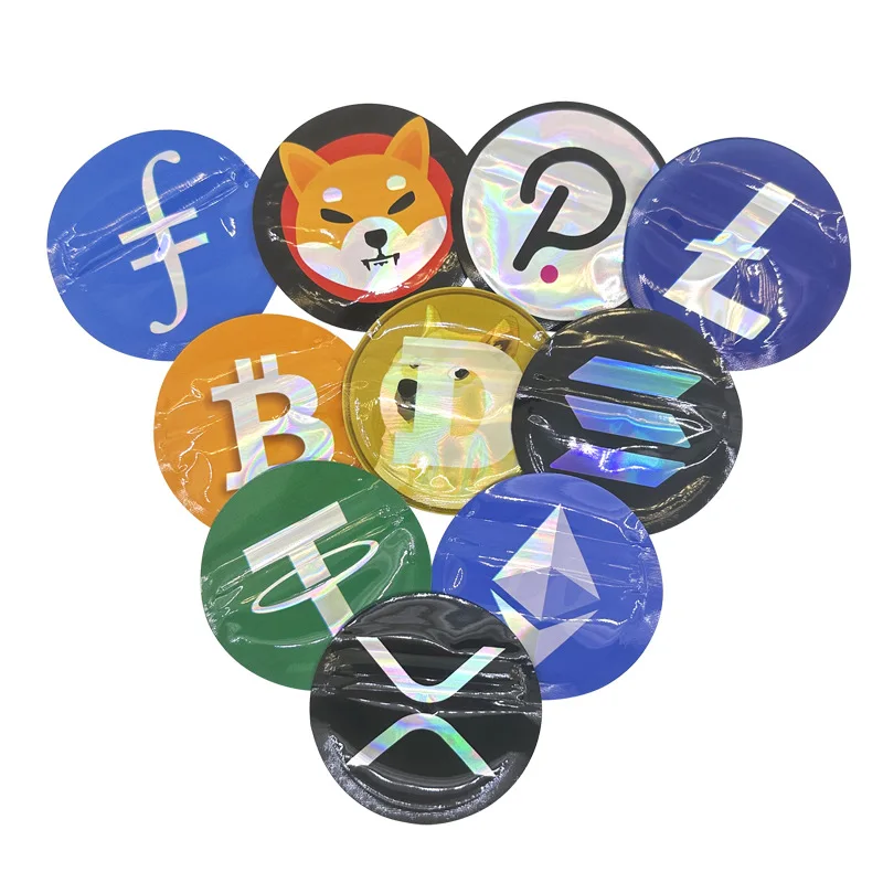 100 Pcs/lot Ready to Ship smell proof round shape plastic holographic ziplock 1g mylar bags