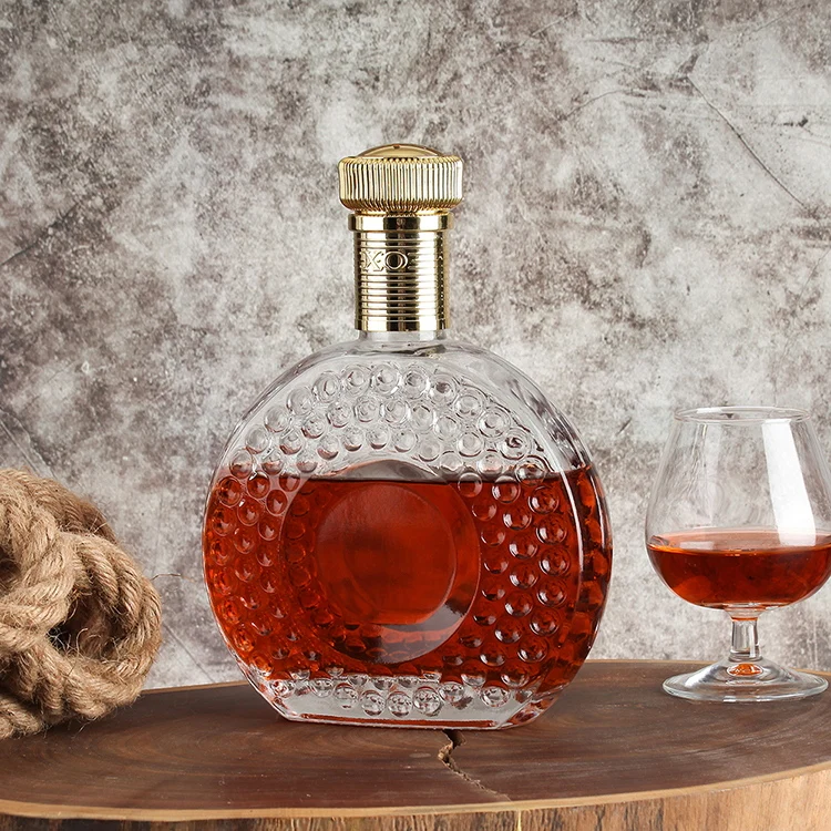 Best Selling Half Round Shaped Liquor 750m Vodka Glass Bottle