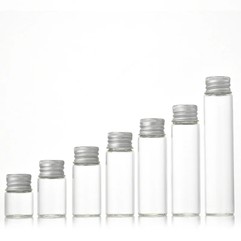 High Quality Borosilicate Glass Bottle Mini Glass Tube Vials With Golden Aluminum Screw Lid Hot sale products