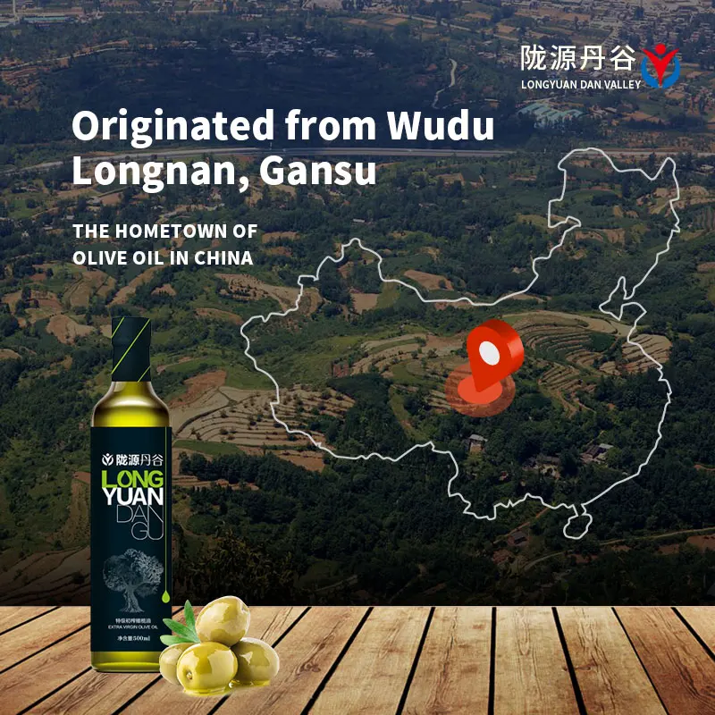 
Top Product Fresh Fruit Squeeze olive oil organic Longyuan Dangu Extra Virgin Olive Oil 500ml 