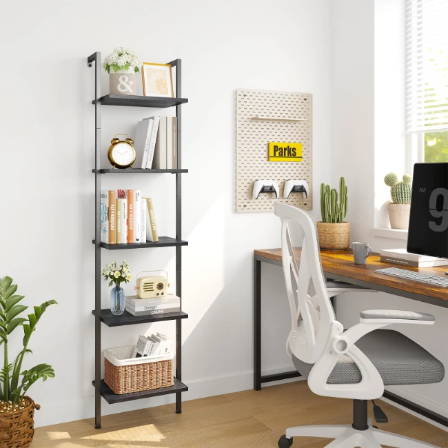 SAMKAI TJ-8 ladder shelf Easy Assemble Glass Storage Organizer for Living Room Manufacturer Customized Wholesale Panel Furniture