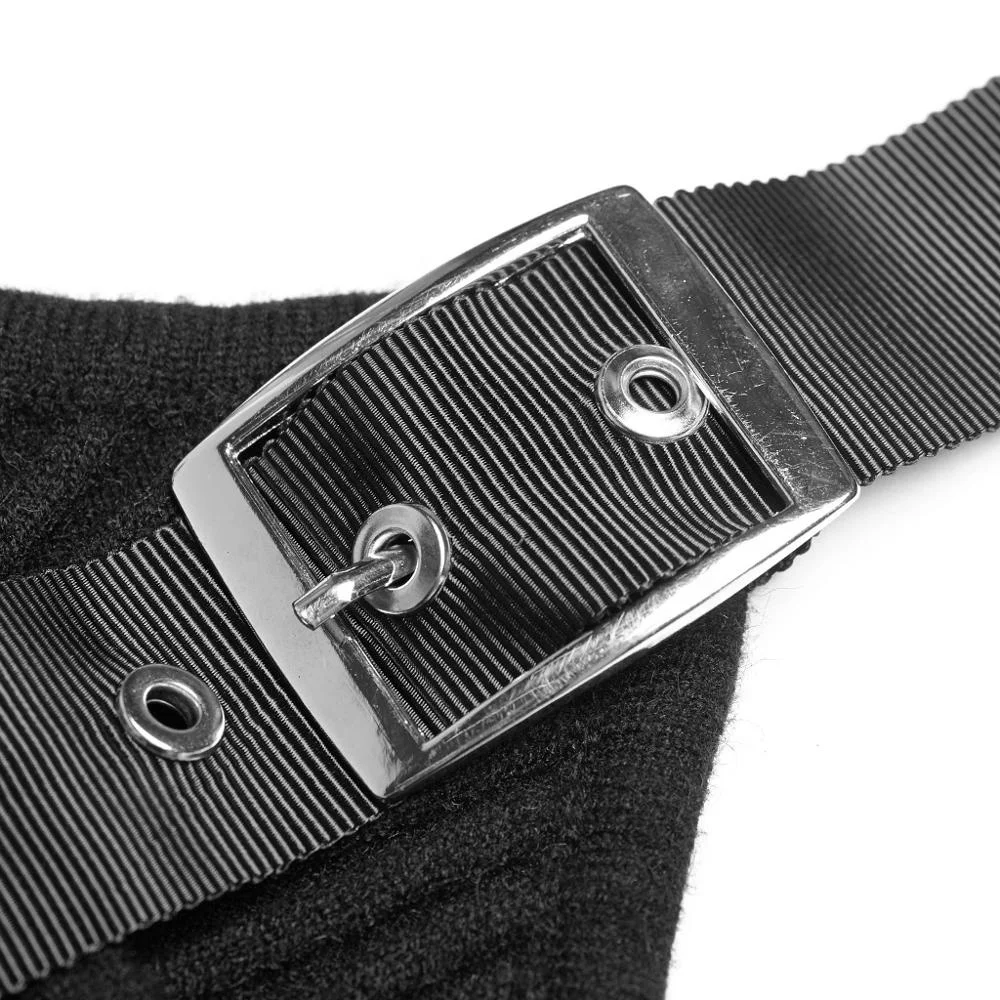 PUNK RAVE OPQ-451 Wool Sling Dress Black Gothic Dress Women Summer Sexy Strap Knitted Dress