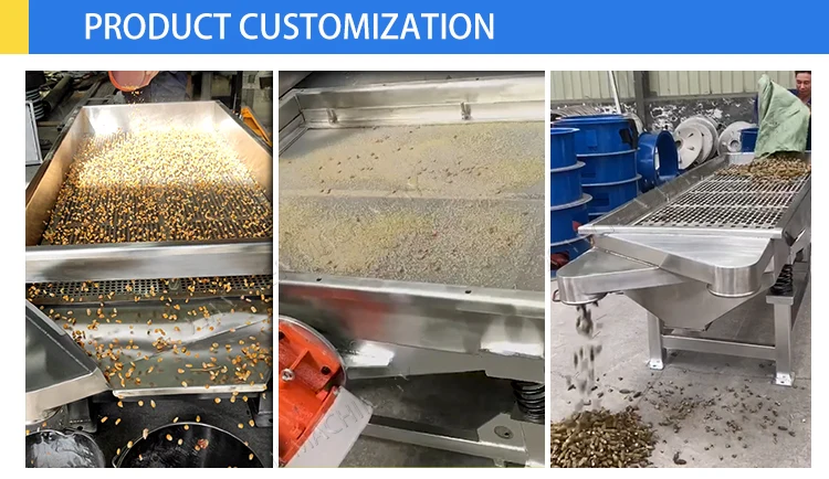 Stainless Steel Retangular Vibrating Dry Sift Screens Linear vibrating screen machine for chemical industry particles