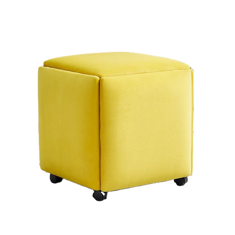 modern household square foldable stool ottoman stool with castors in customized colors