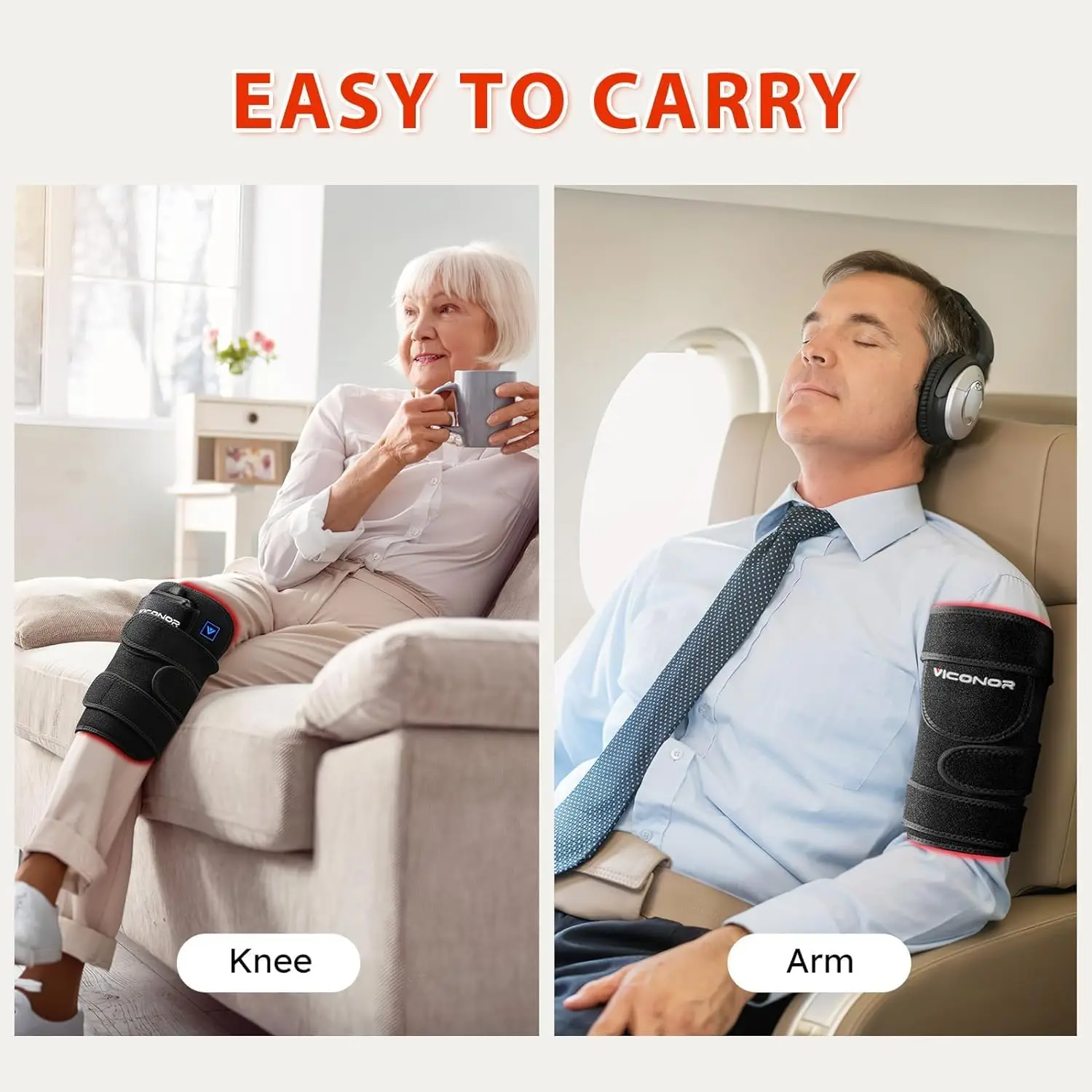 APP Control Red Light Therapy Device for Knee Elbow Joint Pain Therapy Pad with 660nm Light and 850nm Near Knee Infrared Light