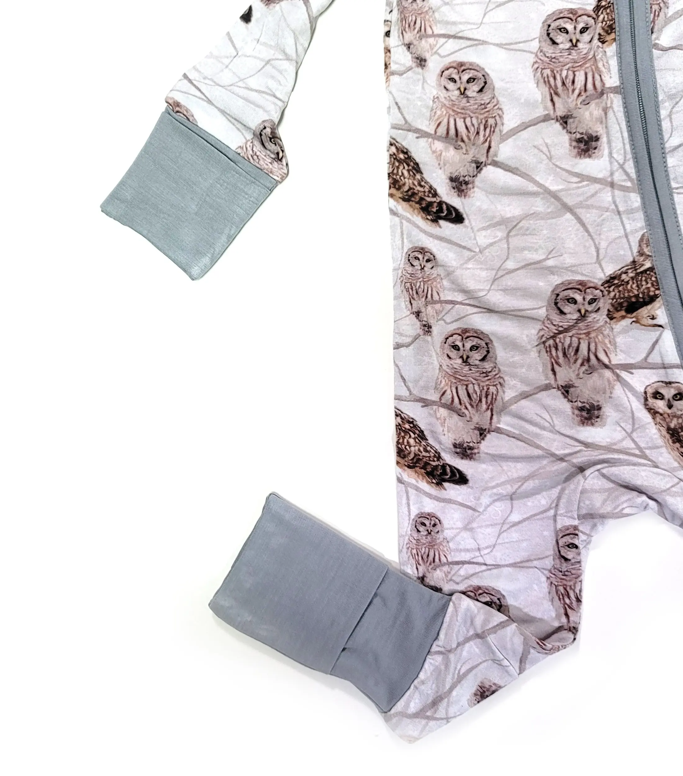 Newborn Baby Clothes Long Sleeve Footless Romper Jumpsuit 2 Way Zipper Footless Pajamas