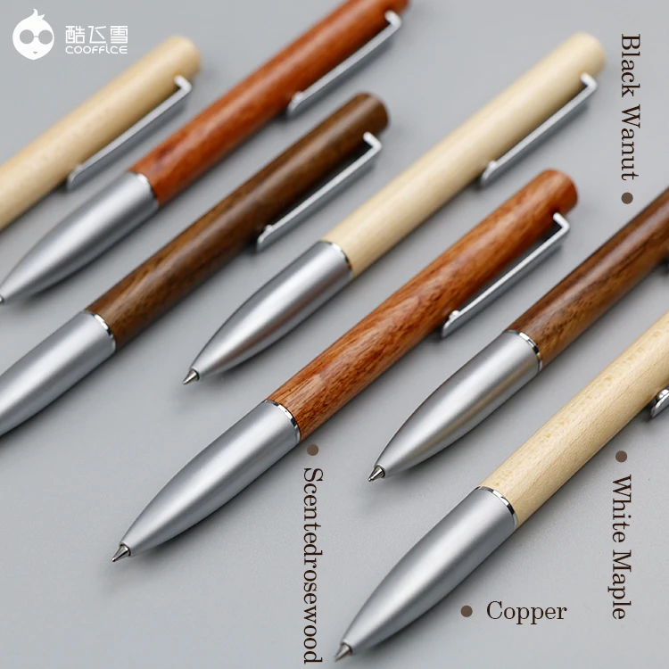 Cooffice standard packing wooden gift box packing pen office writing gel ink pen