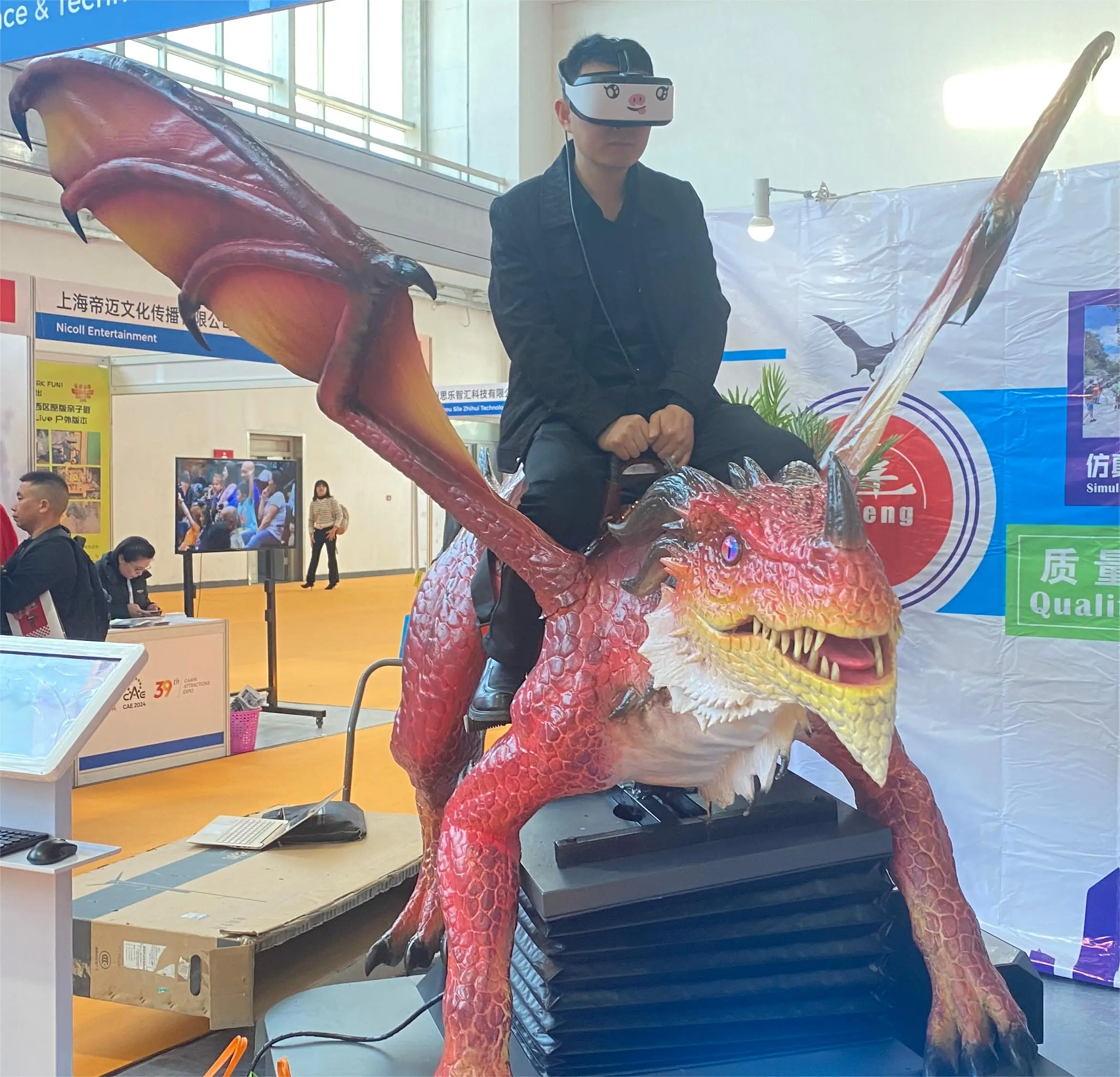 Amusement Park Rides Dinosaur Animatronic Dinosaur Ride Machines for vr game