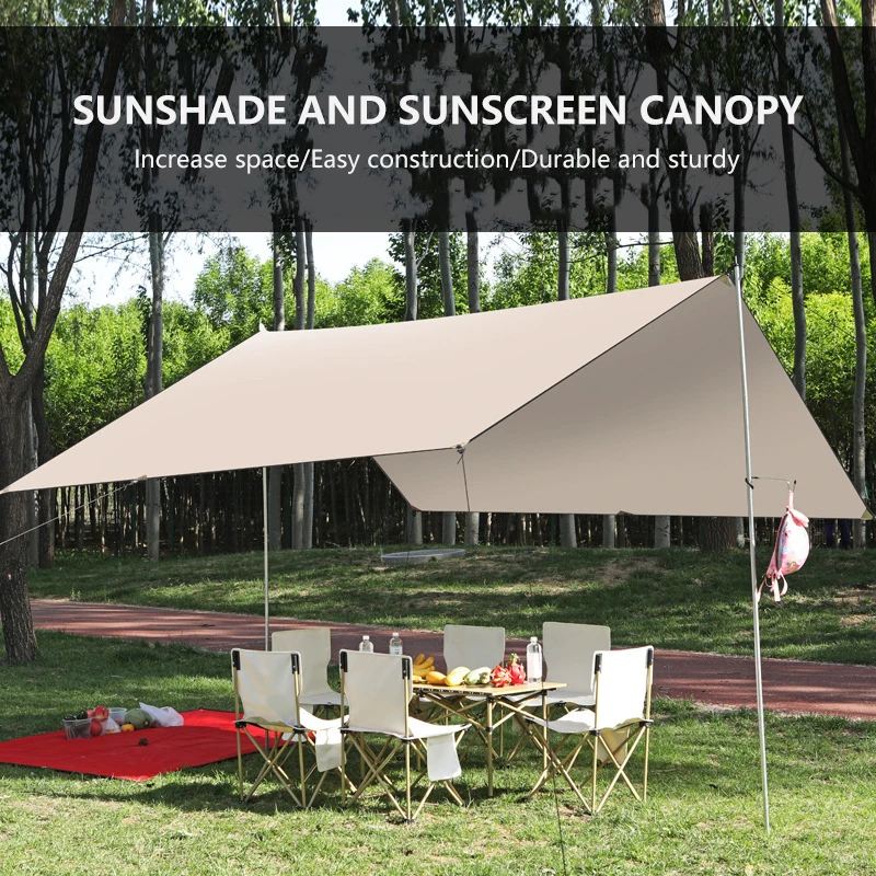 Outdoor Camping Beach Portable Waterproof UV-resistant Canopy Folding Retractable Tarpaulin