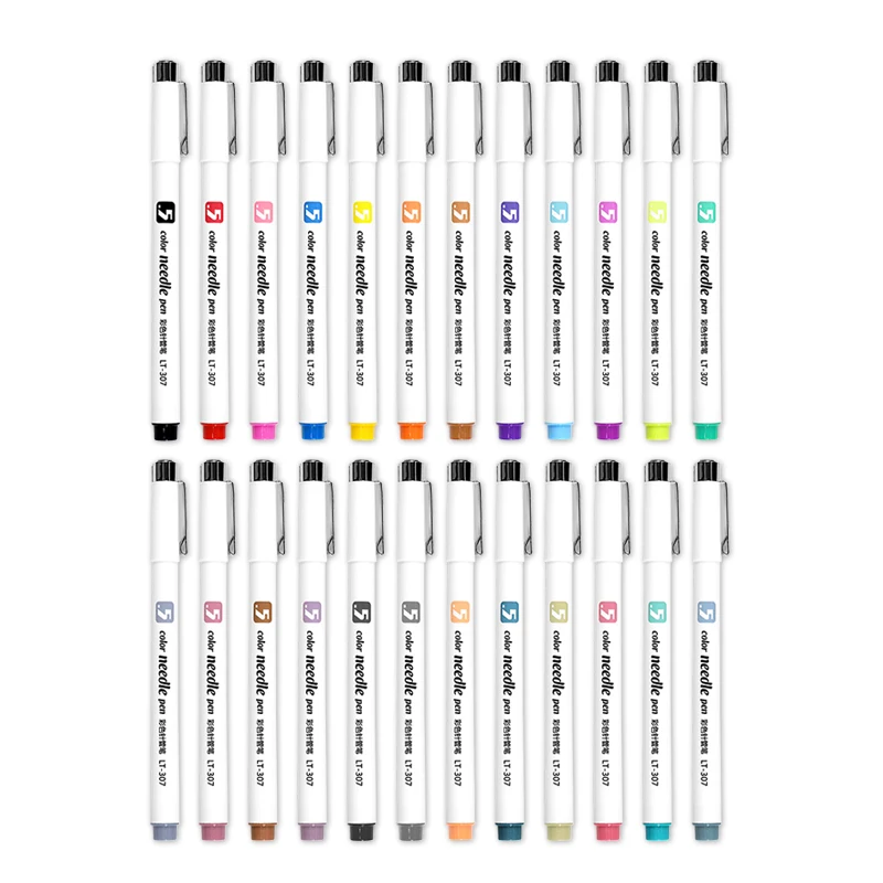 Color Needle Nib Drawing Pen LT-307-12 multi color line marking pen