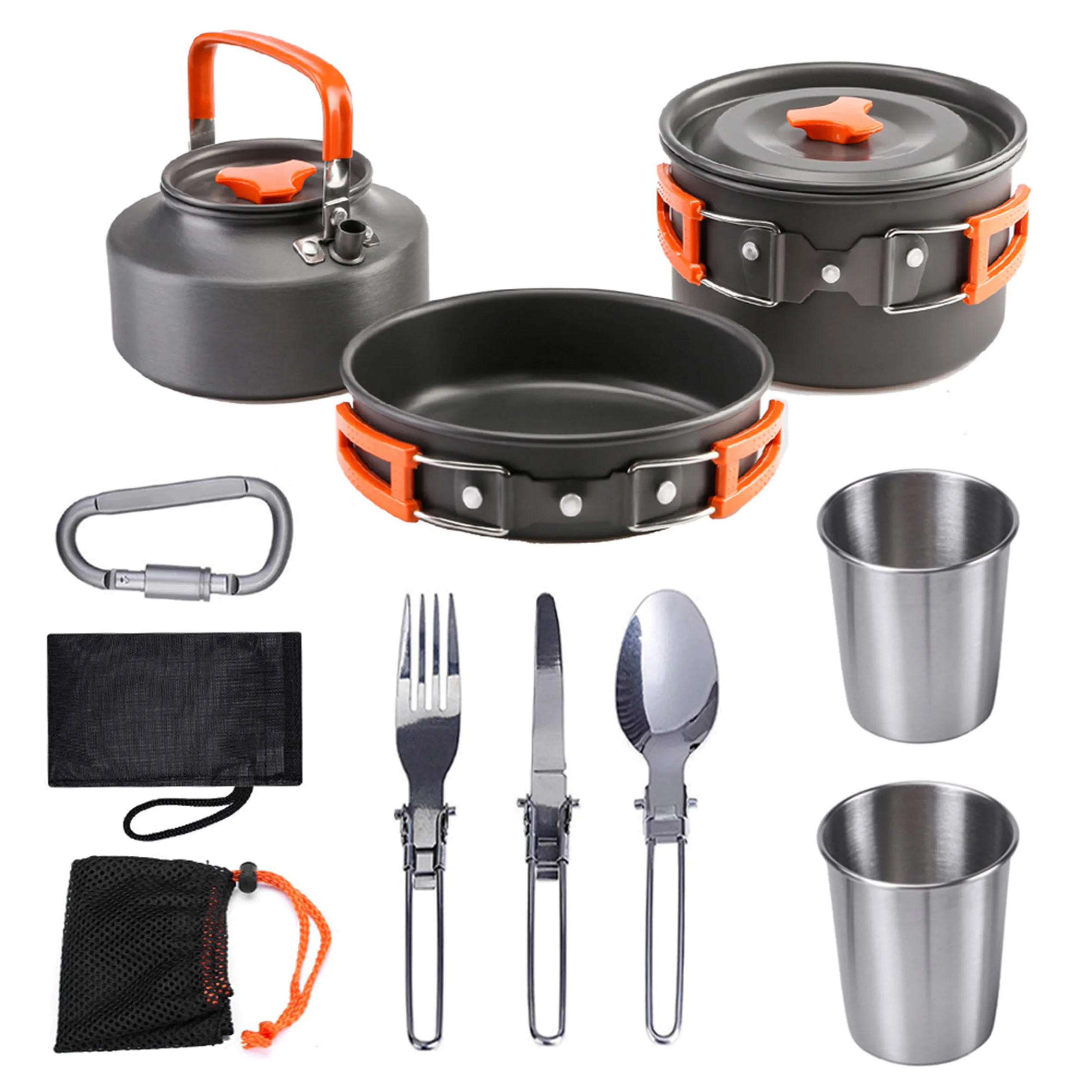 Tourist Pan Set Camping Hiking Tableware Picnic Set Pots For,Tourism Aluminum Cookware Equipment Dishes Trekking Fire Pot/