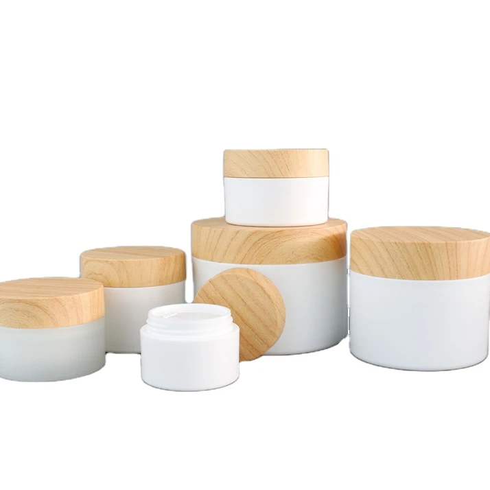 Роскошная косметика 20 г 30 г 50 г 100 г 150 г полипропиленовая пластиковая банка для крема по уходу за кожей с бамбуковой деревянной крышкой
