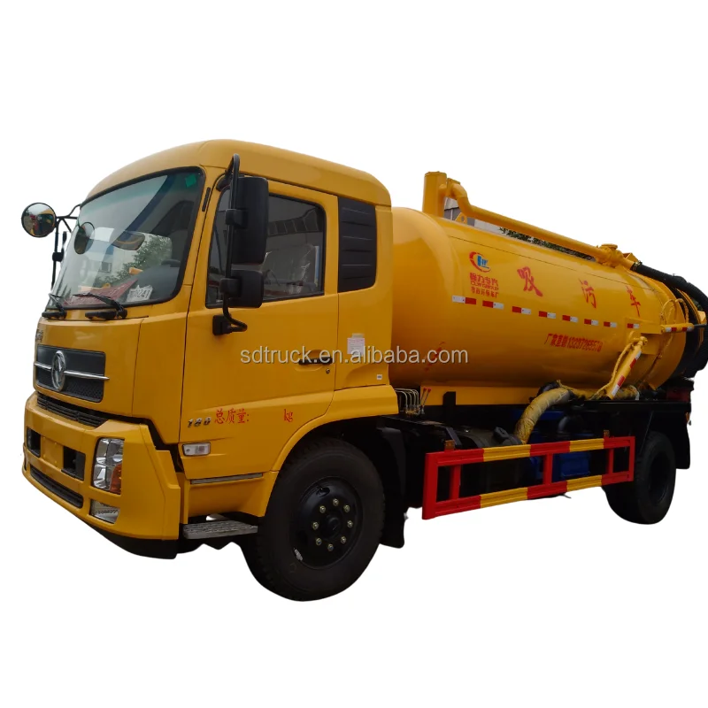 Cheap price new manufactured 14000L vacuum sewer tanker suction truck LHD China dongfeng 6 wheels LHD sewage tanker truck