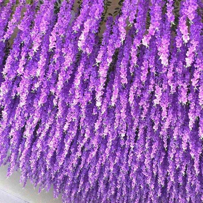 Artificial Wisteria Vine Rattan Hanging Garland Silk Flowers String Home Party Wedding Decor