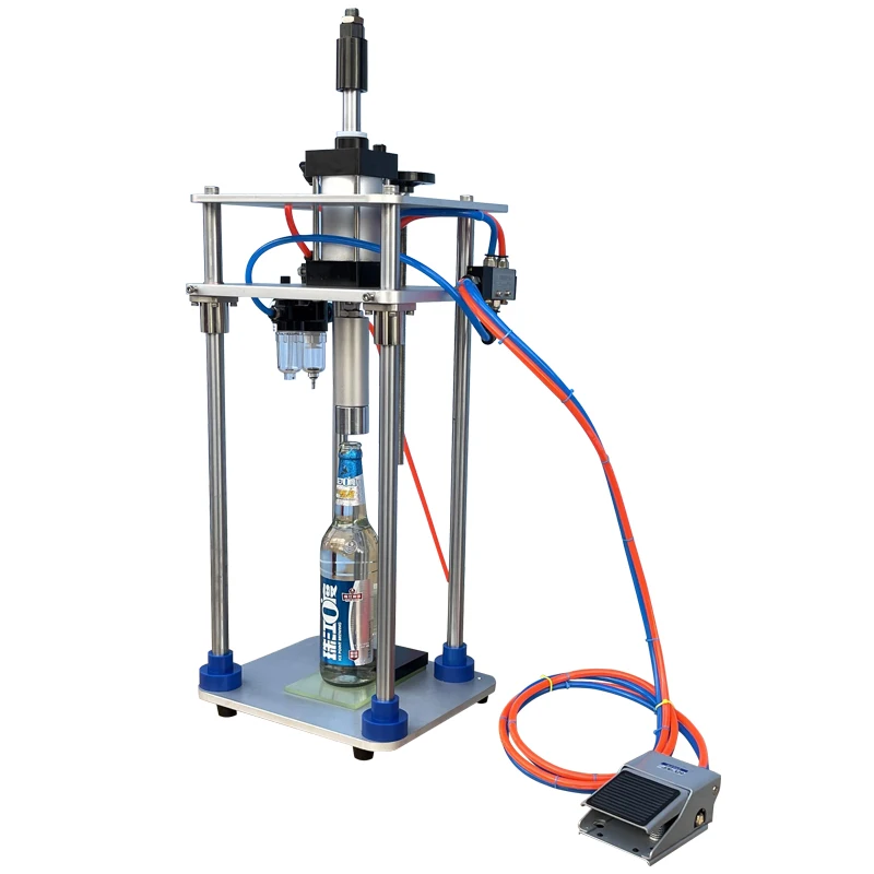 Pneumatic Beer Bottle Capping Machine, 26mm Crown Cap Pressing Machine for beer bottle, 29mm Crown Capper