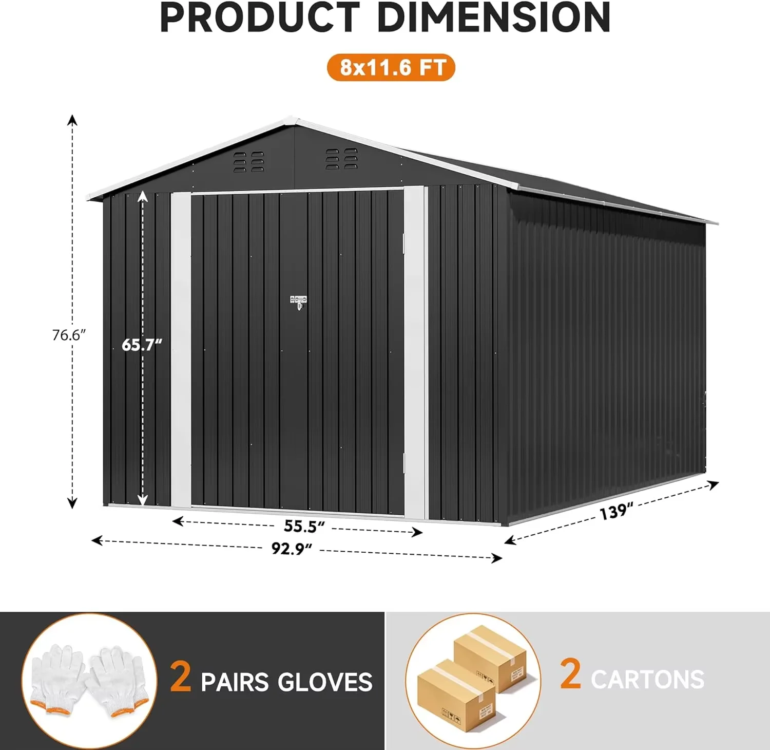 Tool Storage Building Materials Gardening Equipment Garden Shed Premium Mir Modern Portable Outdoor