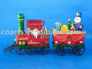 polyresin christmas santa in train