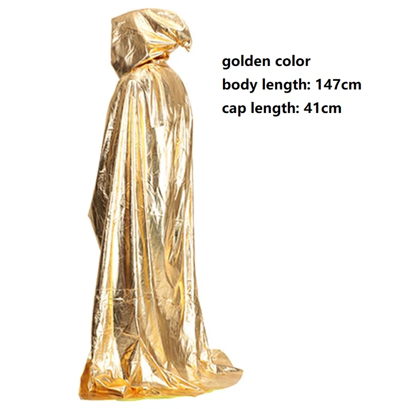 Плащ смерти косплей Дети Взрослые Унисекс Золотая Серебряная Длинная накидка Хэллоуин фестиваль