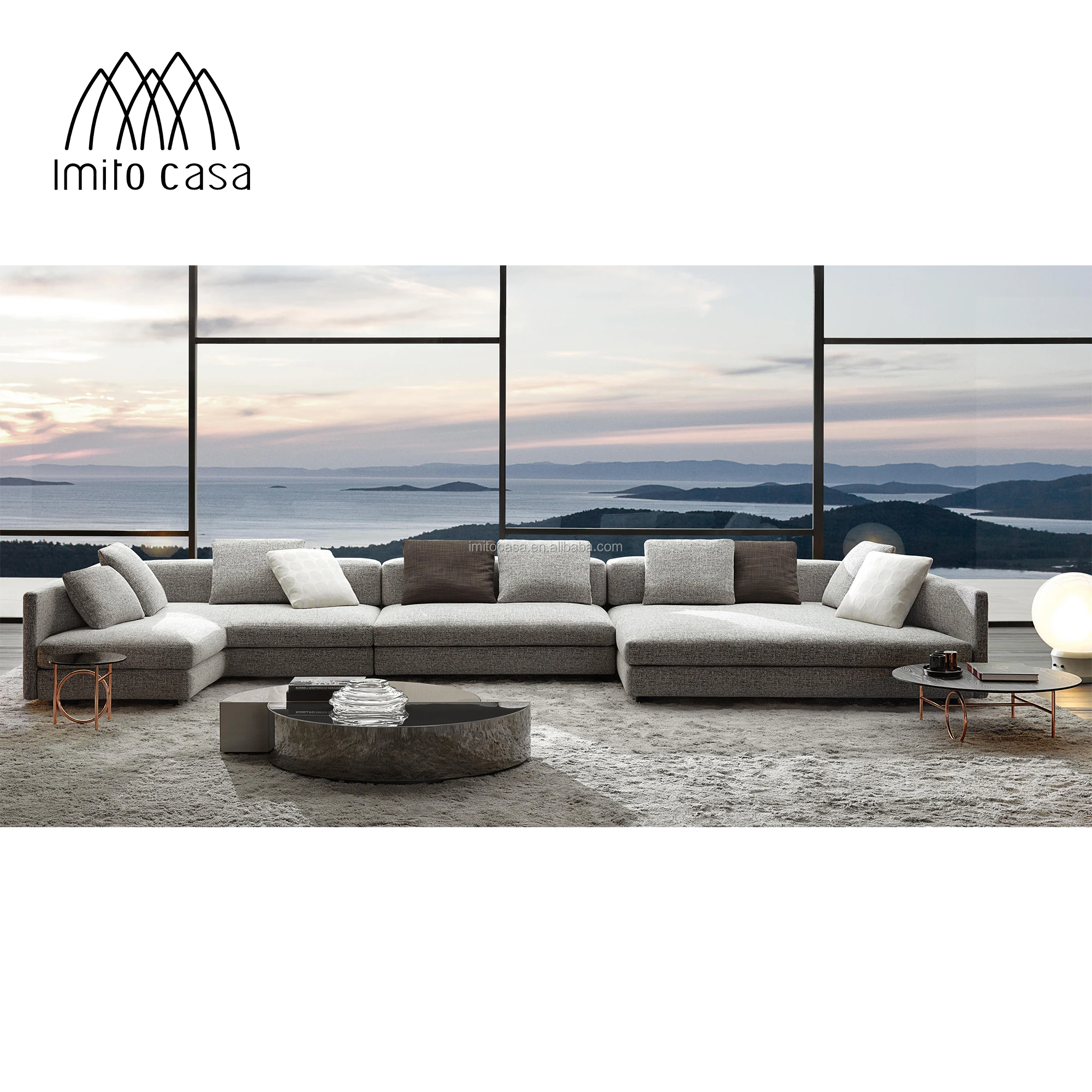 IMITO CASA Итальянский новый дизайн большая мебель для гостиной диван-кровать модный Европейский современный секционный диван с шезлонг