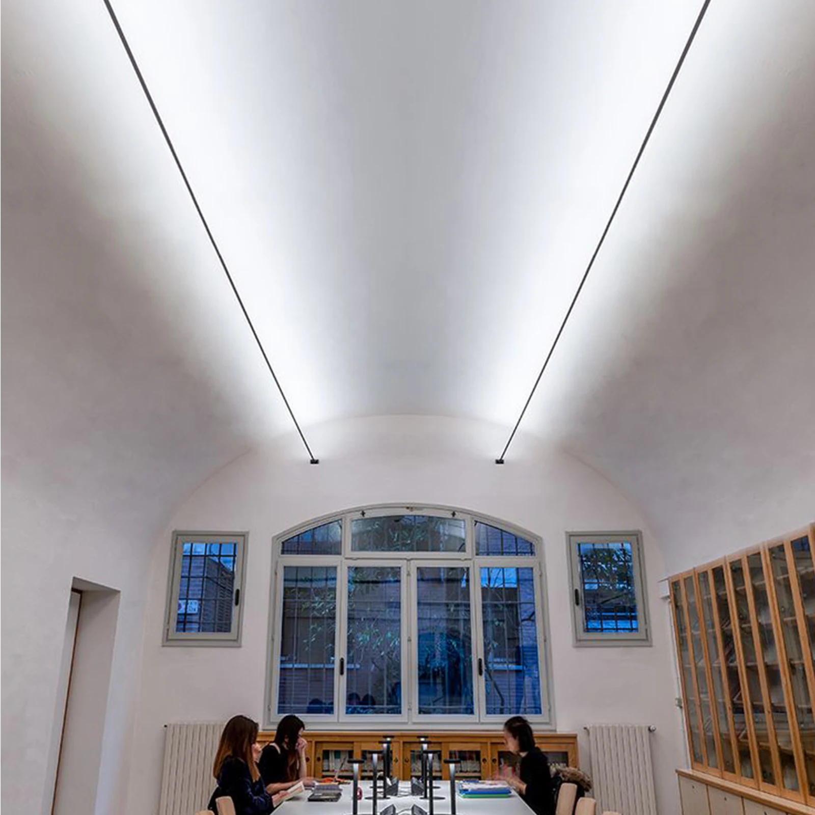 Hidden Wiring Black White Wall Washer Cob Led Strip Profile Stainless Steel Suspended Led Skyline Linear Light